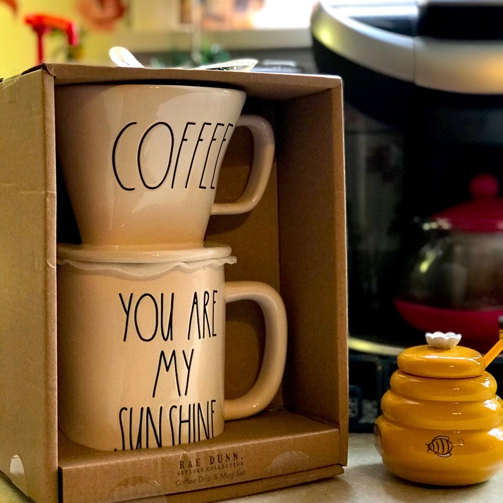 Rae Dunn coffee drip mug set